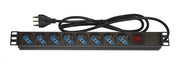 ARMADIO RACK MULTIPRESA 8 PRESE 19 TRIPOLARI/SCHUKO INTERRUTTORE ITA