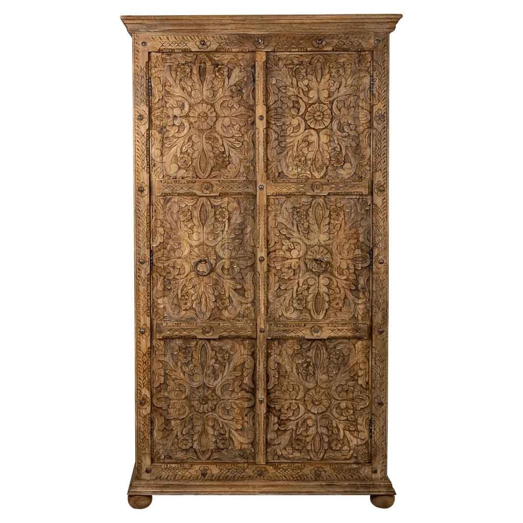 Armadio in legno fatto a mano marrone 102x44x183h
