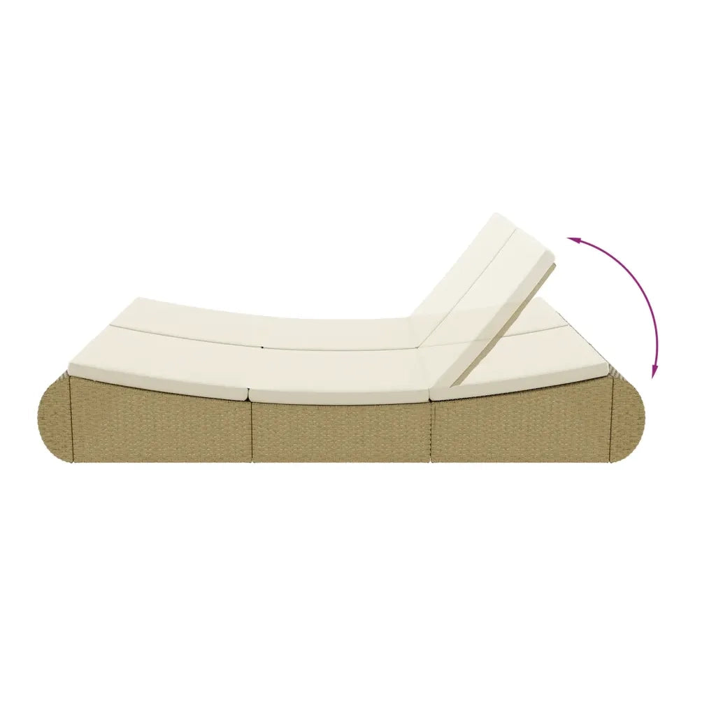 Lettino Prendisole in Polyrattan Beige 42887