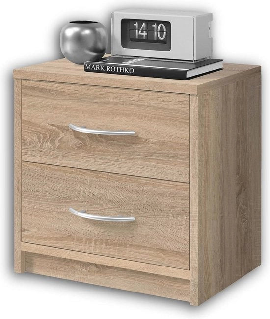 Nottorio in Legno di Quercia con 2 Comparti - Pratico e Stilistico per Ogni Camera da Letto