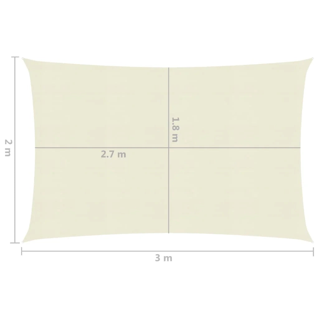 Vela ombreggiante/ombrellone 160 g/m² 2 x 3 m HDPE crema 02_0009071