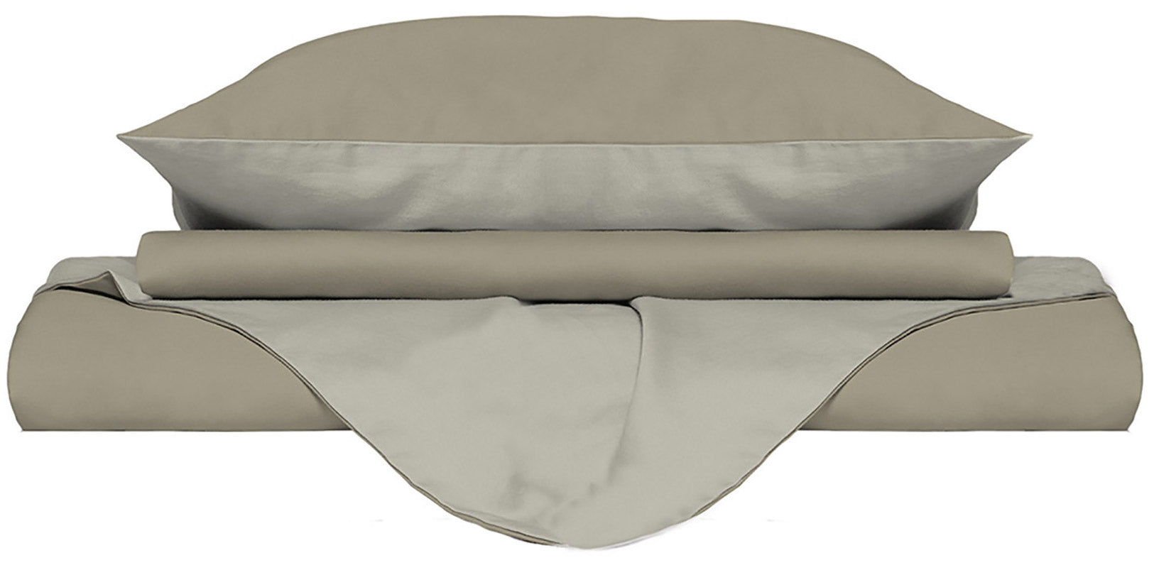 Copripiumino con Sacco e Federe Doubleface Tortora/Panna Matrimoniale