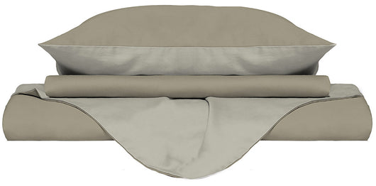 Copripiumino con Sacco e Federe Doubleface Tortora/Panna Singolo