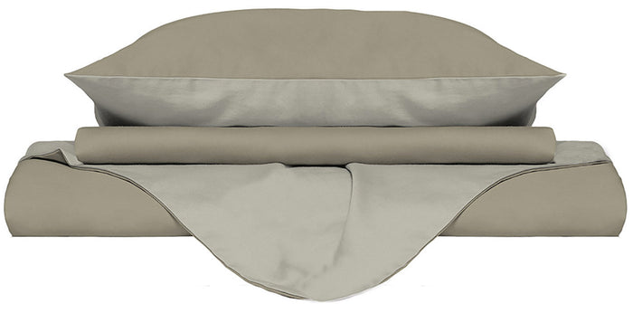 Copripiumino con Sacco e Federe Doubleface Tortora/Panna Singolo