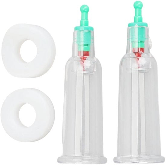 Impacco set con 2 ciotole per cupping - Strumenti terapeutici - Ciotole a vuoto - Massaggio a pressione profonda - Miglioramento del flusso di sangue - Set professionale - Ciotole terapeutiche