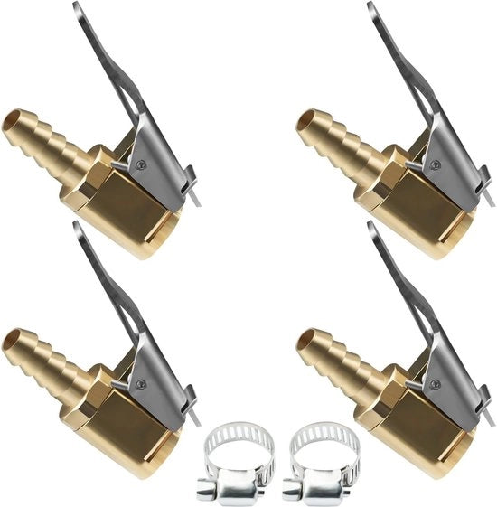Viti di gonfiaggio pneumatici 6 mm - 4 pezzi - Clip per pompa a mano - Nessuna fuga - Alta efficienza