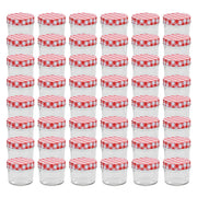 Vasi Marmellata in Vetro Coperchio Bianco e Rosso 48 pz 110 mlcod mxl 129253
