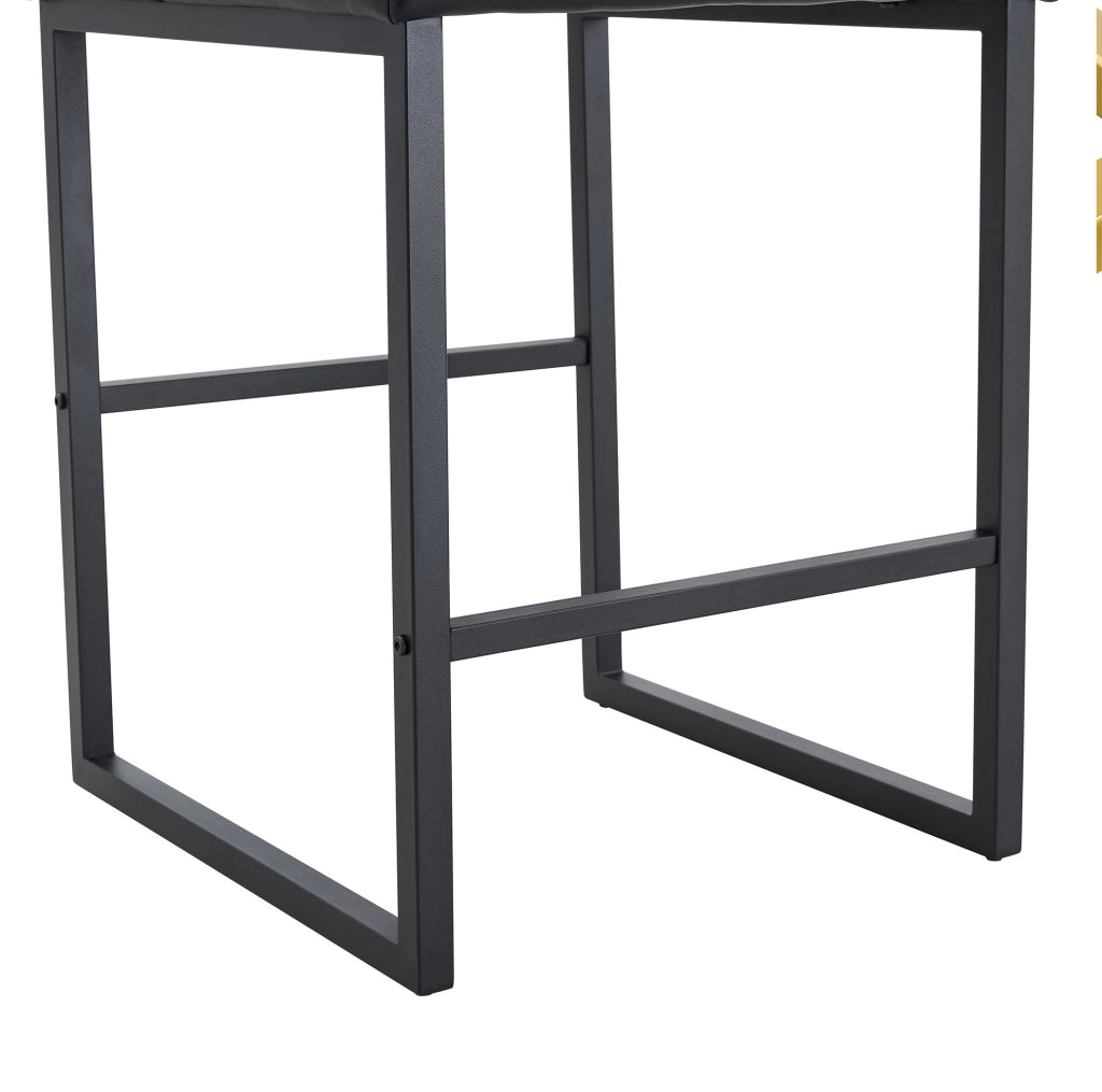 Sgabello da bar con seduta imbottita; gambe in metallo e rivestimento in PU nero
