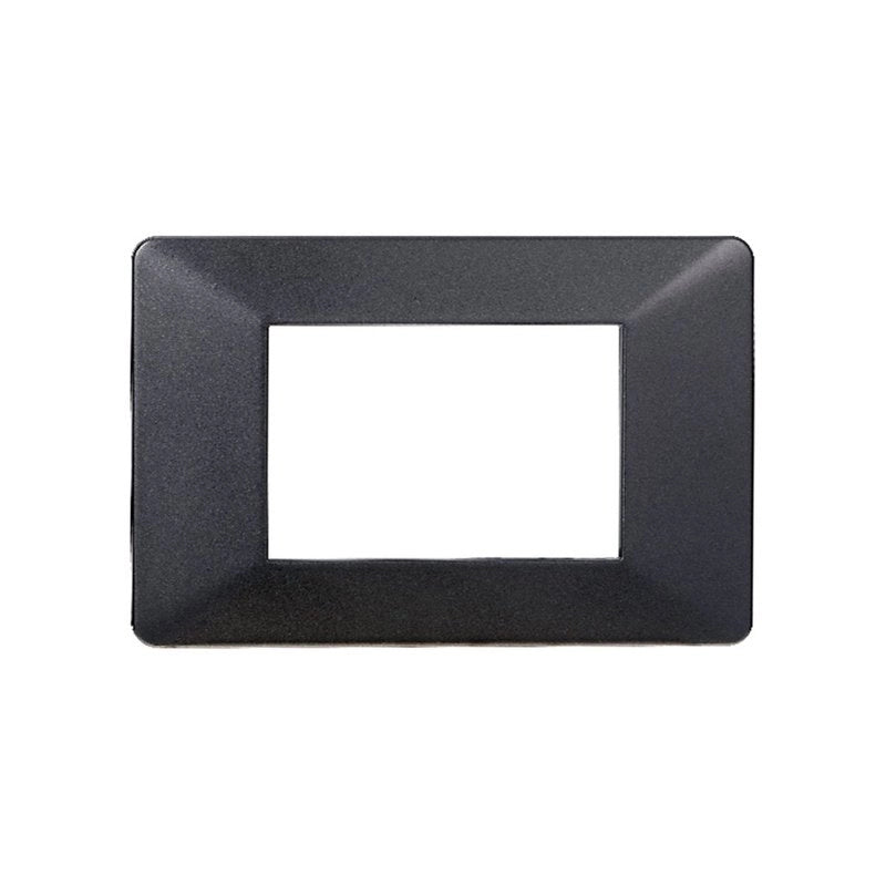 Placca Plastica Serie Starlight 3P Colore Acciaio Scuro Compatibile Con Vimar Plana
