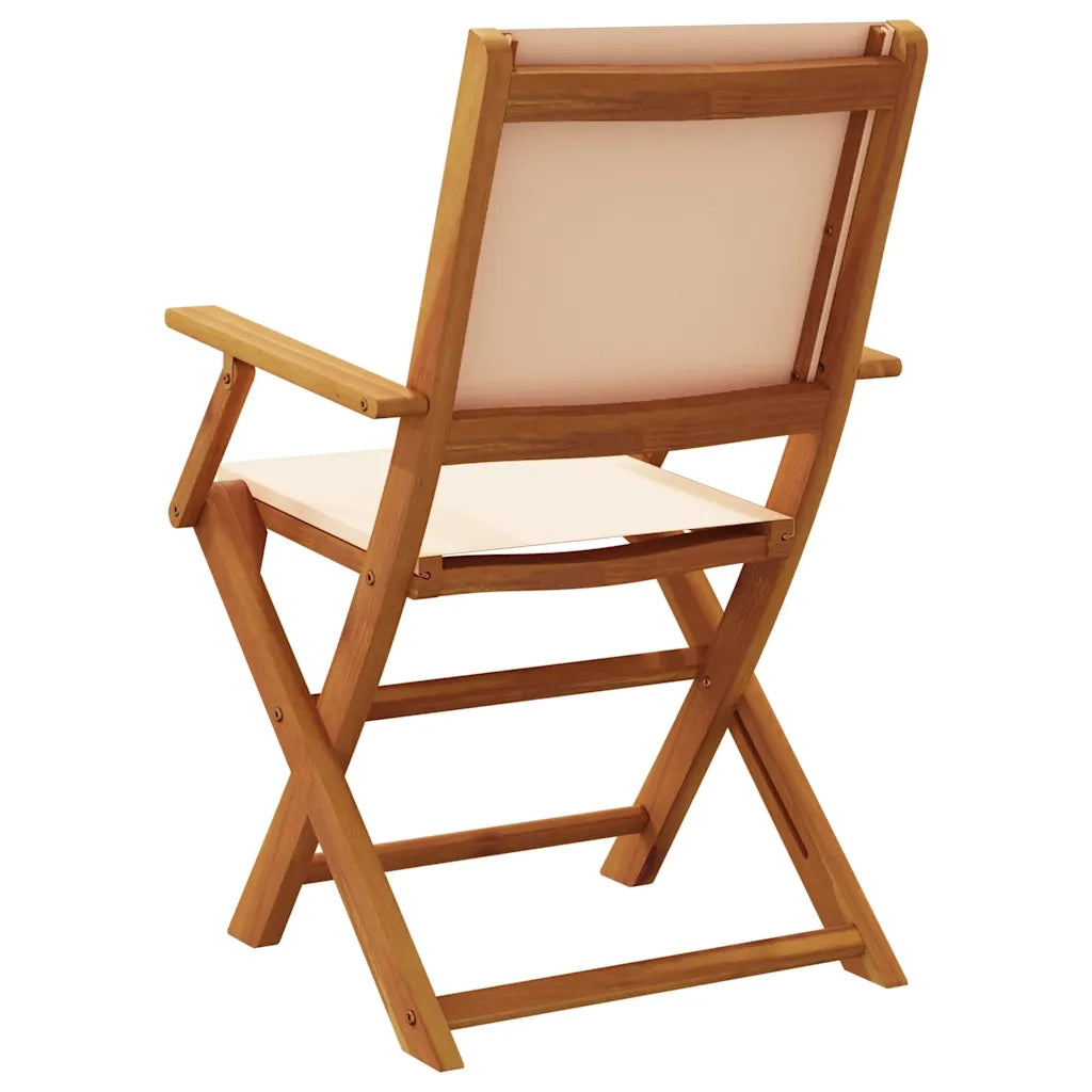 Sedie da Giardino 2pz Beige Legno Massello di Acacia e Tessuto 367672