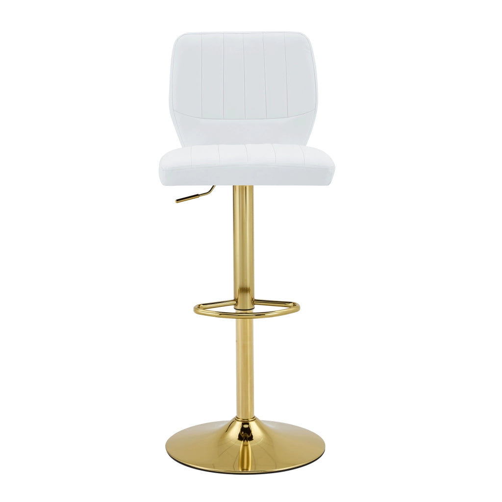 BARHOCKER Girevole 360° regolabile 62-83 cm in PU bianco e oro