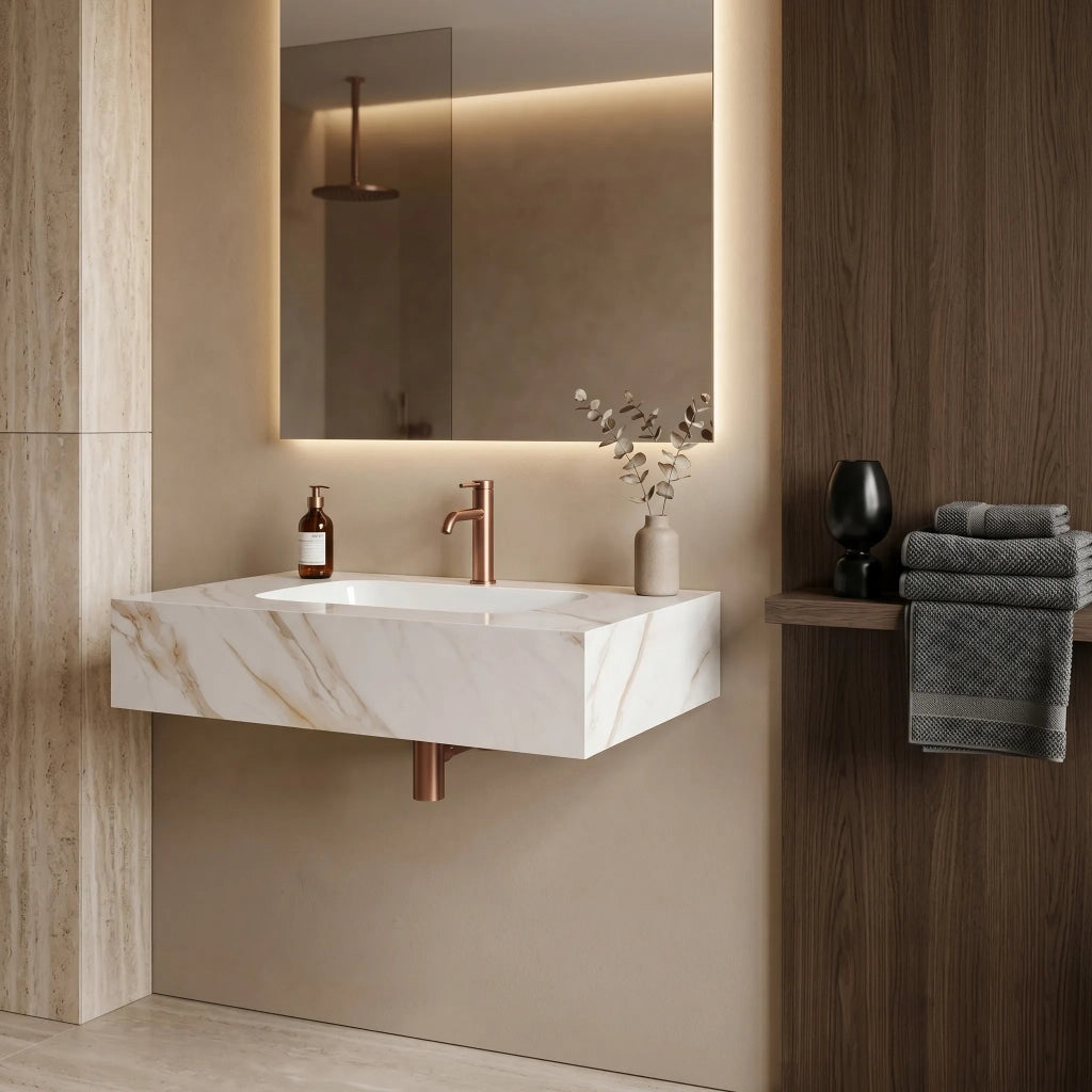 Lavabo Sospeso Rea Aresa Grey Gold 70