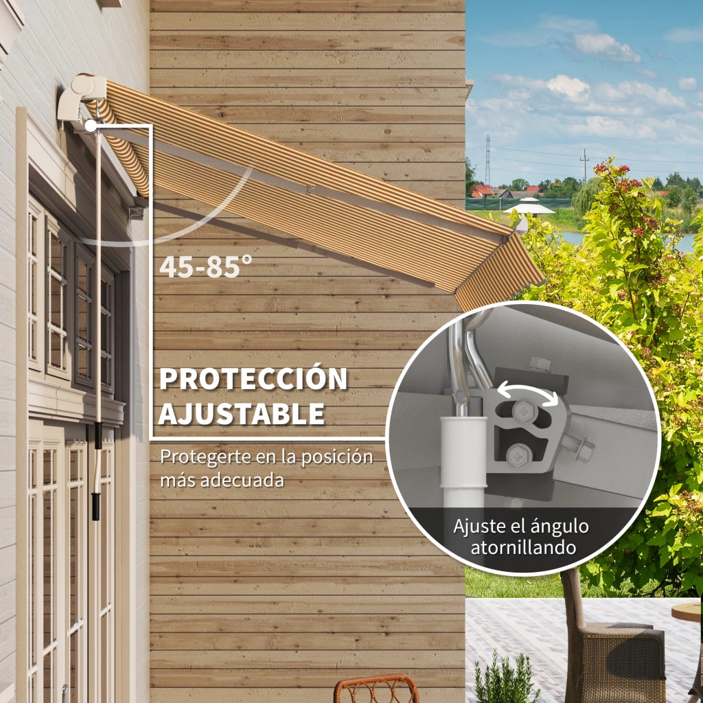 Toldo da Parete con Braccio Articolato ¨C Minimal ¨C 295x245 cm Naranja