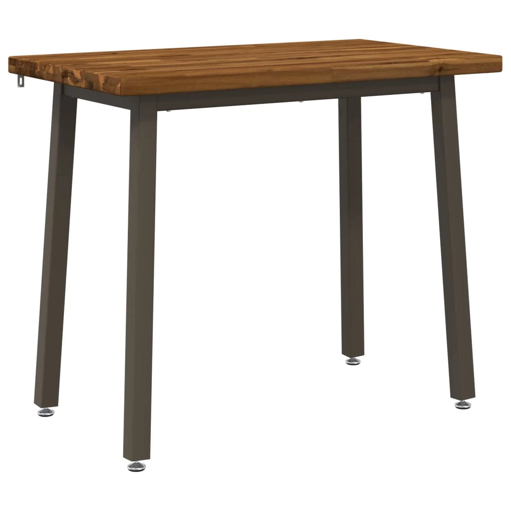 90 x 55 x 75 cm Legno di Acacia Massello Naturale e Caffè 937575