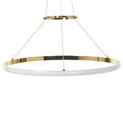 Moderna Lampada a Sospensione Illuminazione Integrata LED Anelli Lampada a Sospensione Rotonda in Metallo dorato