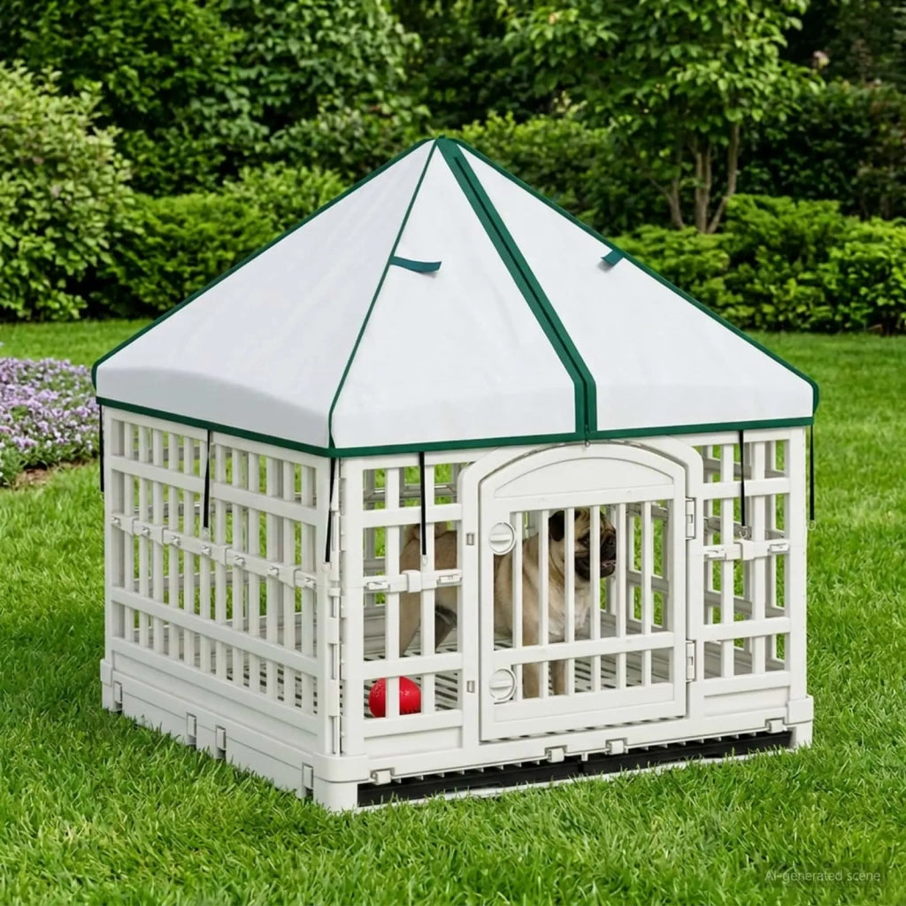 Pannello per cani a 4 sezioni con tetto 177,5 x 154,5 x 112 cm 42027222