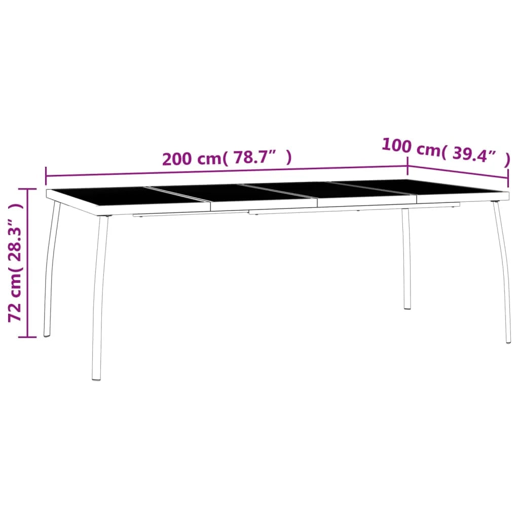 Set da pranzo da giardino mobili da esterno 7 pezzi acciaio antracite 02_0013922
