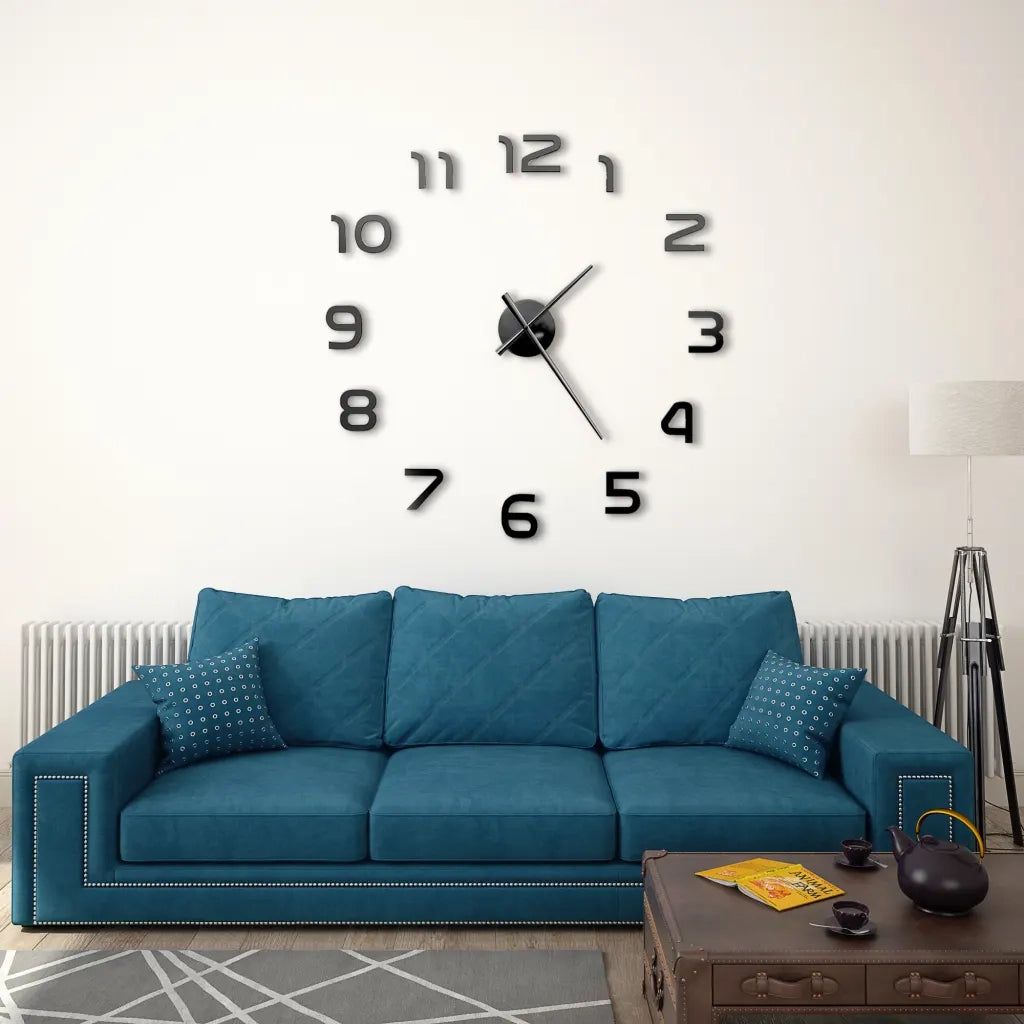 Orologio da Parete 3D in Stile Moderno 100cm XXL Nero 50639
