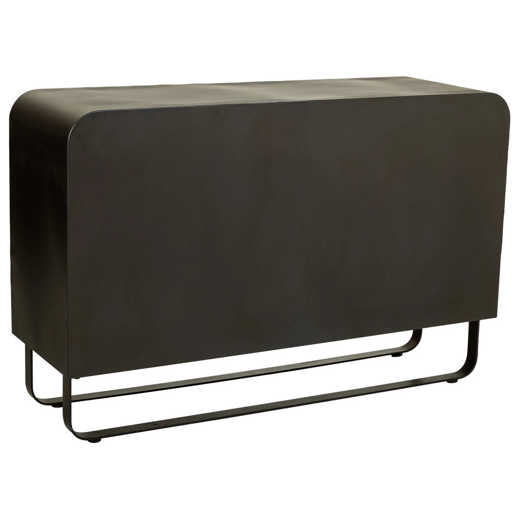 Cassettiera in metallo e legno nero 120x40x78,5h cm