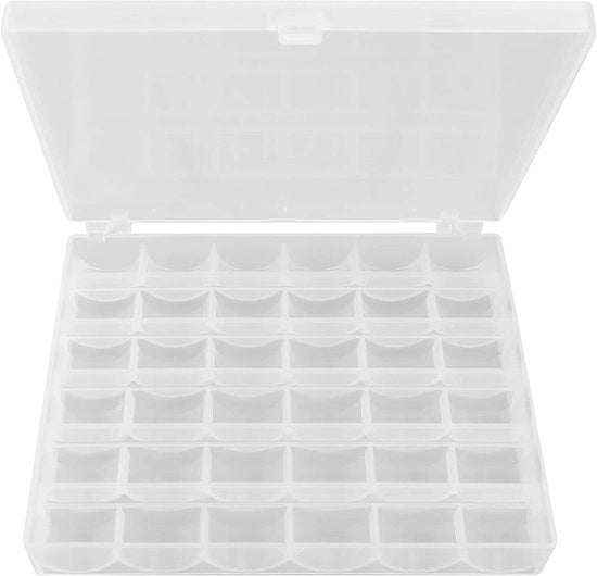 Scatola di stoccaggio in plastica con 36 contenitori per accessori di fai da te e fili da cucire