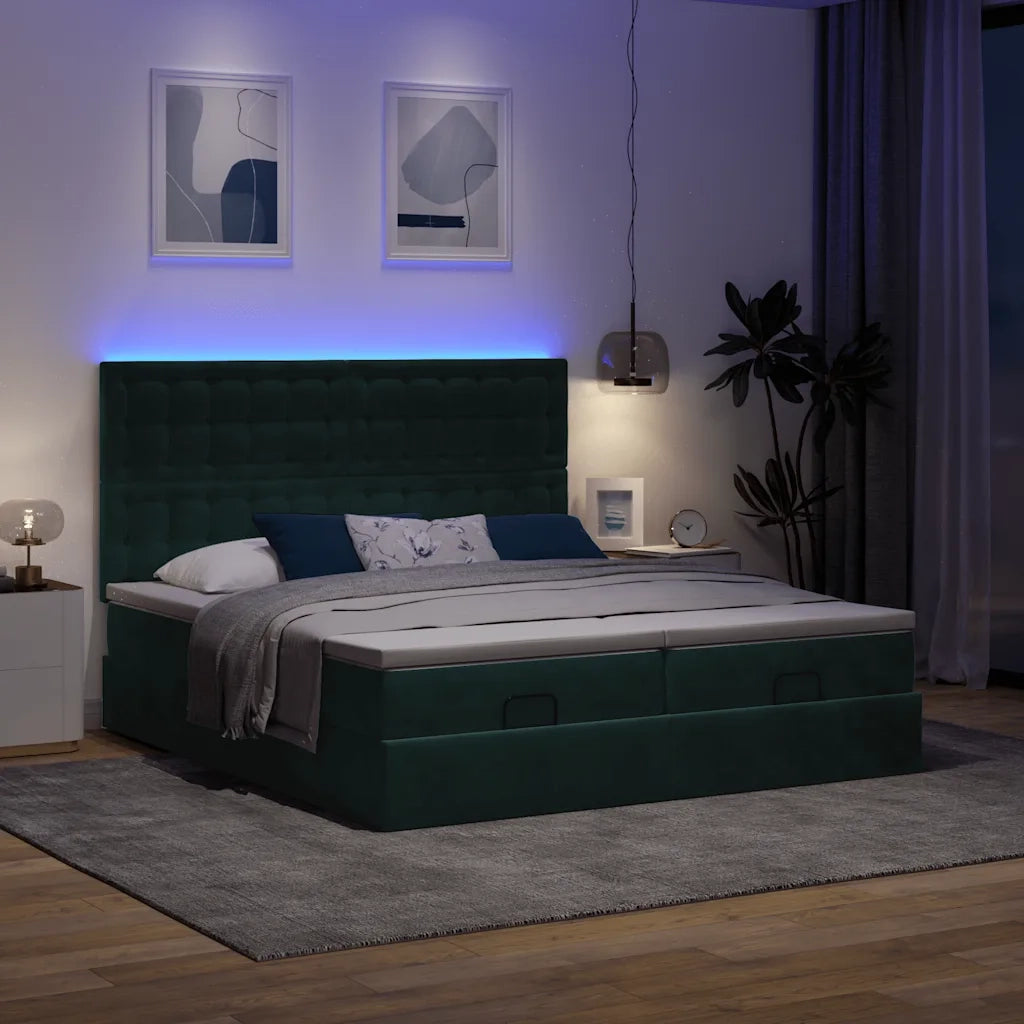 Struttura Letto Pouf con Materassi 180x200 cm Velluto 3314660
