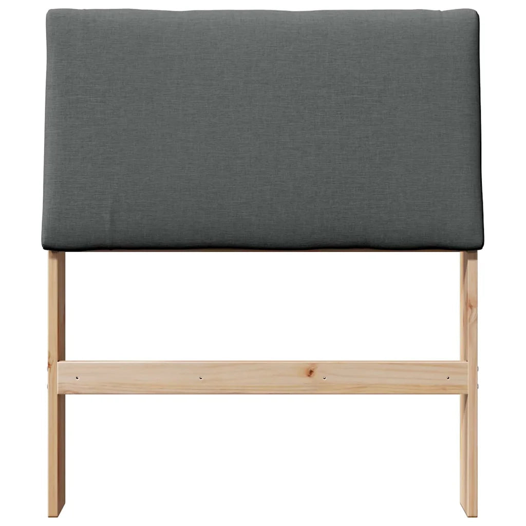 Testiera imbottita Grigio scuro 80 cm Pino massello