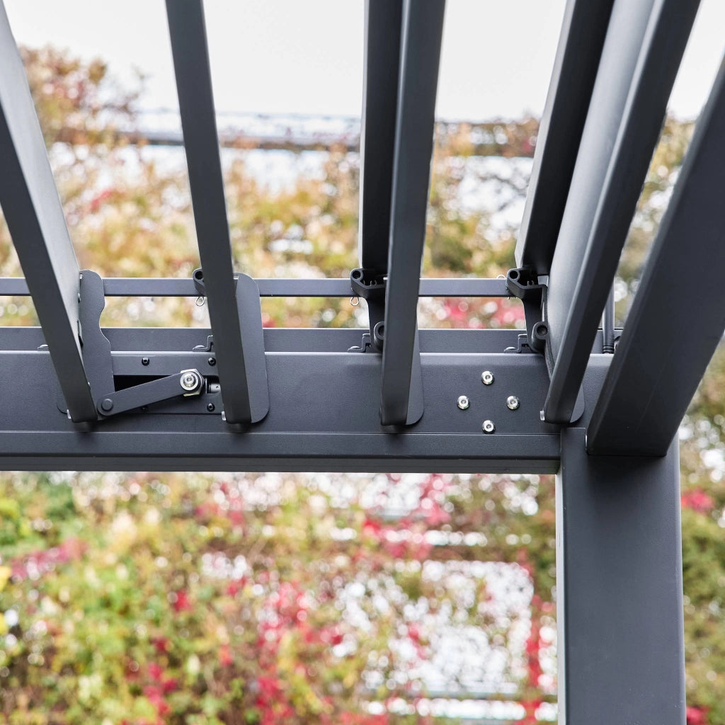 Pergola bioclimatica 3x4m in alluminio + tenda da sole 4m, antracite