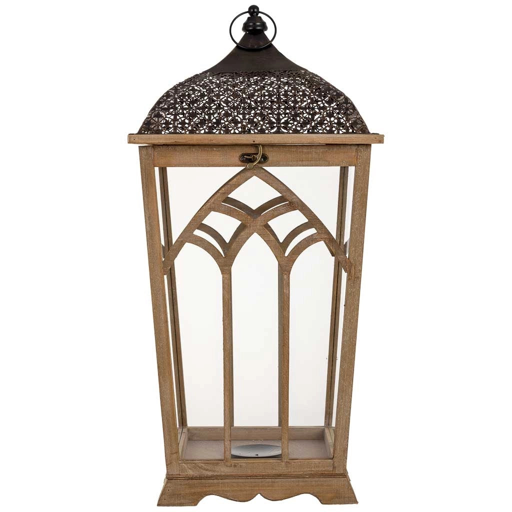 Lanterna in legno 35x35x72h cm
