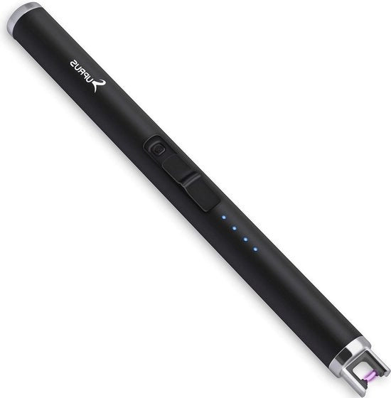 Staafaansteker Premium Elettrico a Plasma - Sicurezza Tripla - Ricarica USB - Portatile - Impermeabile al Vento - Senza Fiamma - Nero