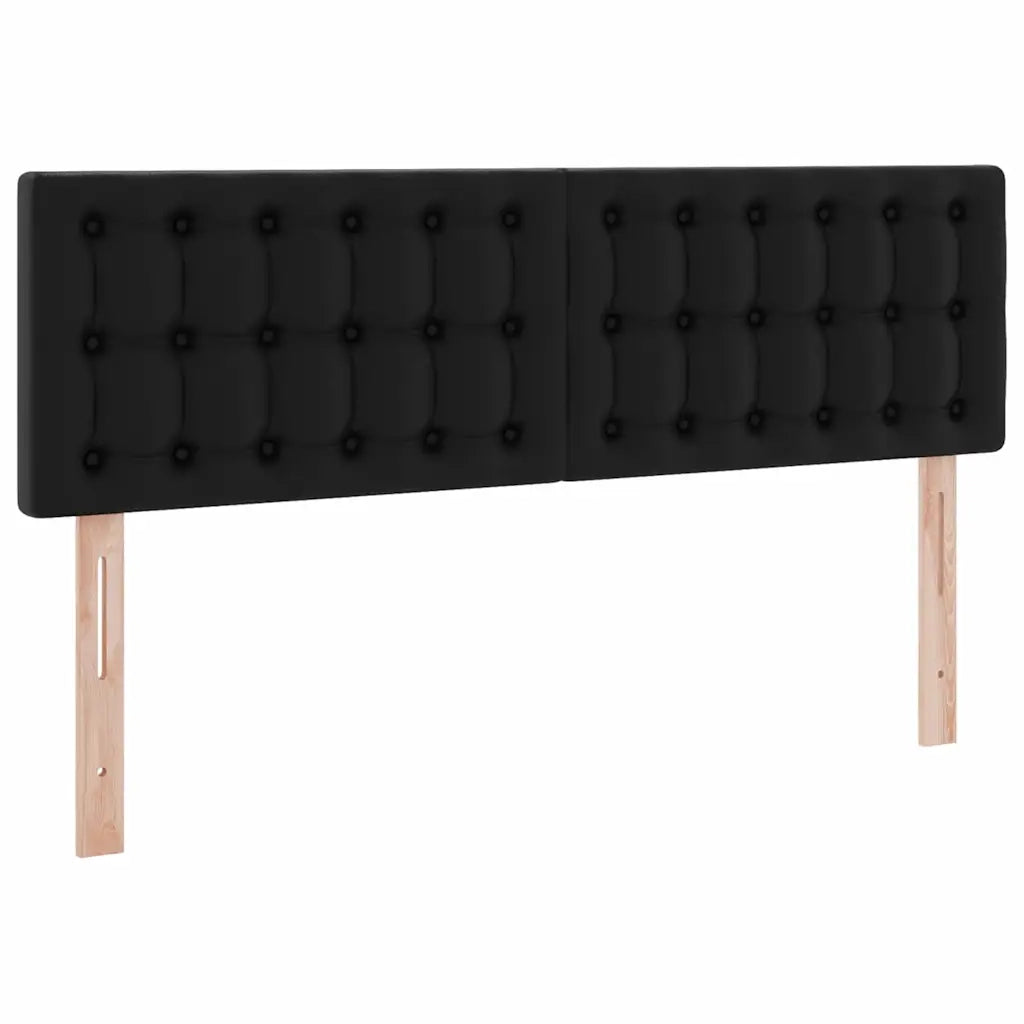 Letto con contenitore e LED Nero 140 x 200 cm Pelle Sintetica