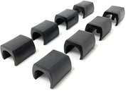 Set di 8 protezioni per pavimento - Nero - Ideale per bracci cantilever - Adatto per tubo a nastro con diametro 28-30 mm
