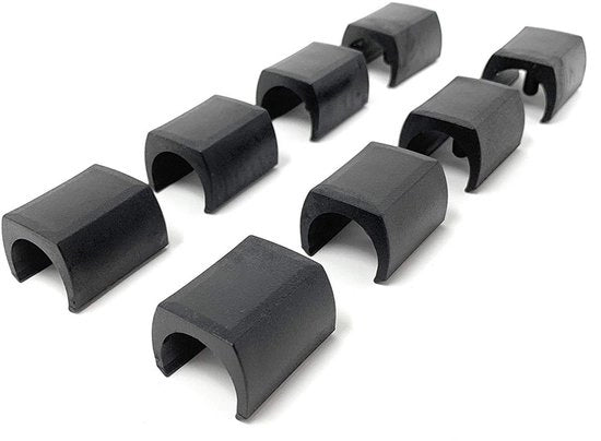 Set di 8 protezioni per pavimento - Nero - Ideale per bracci cantilever - Adatto per tubo a nastro con diametro 28-30 mm