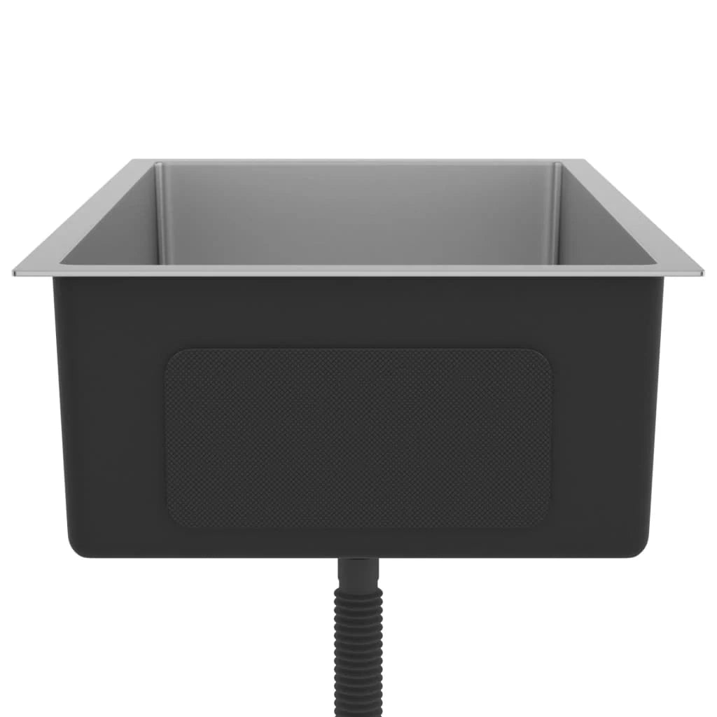 Lavello da cucina fatto a mano lavandino da bagno per interni 70 x 44 cm acciaio inox argentato 02_0002467