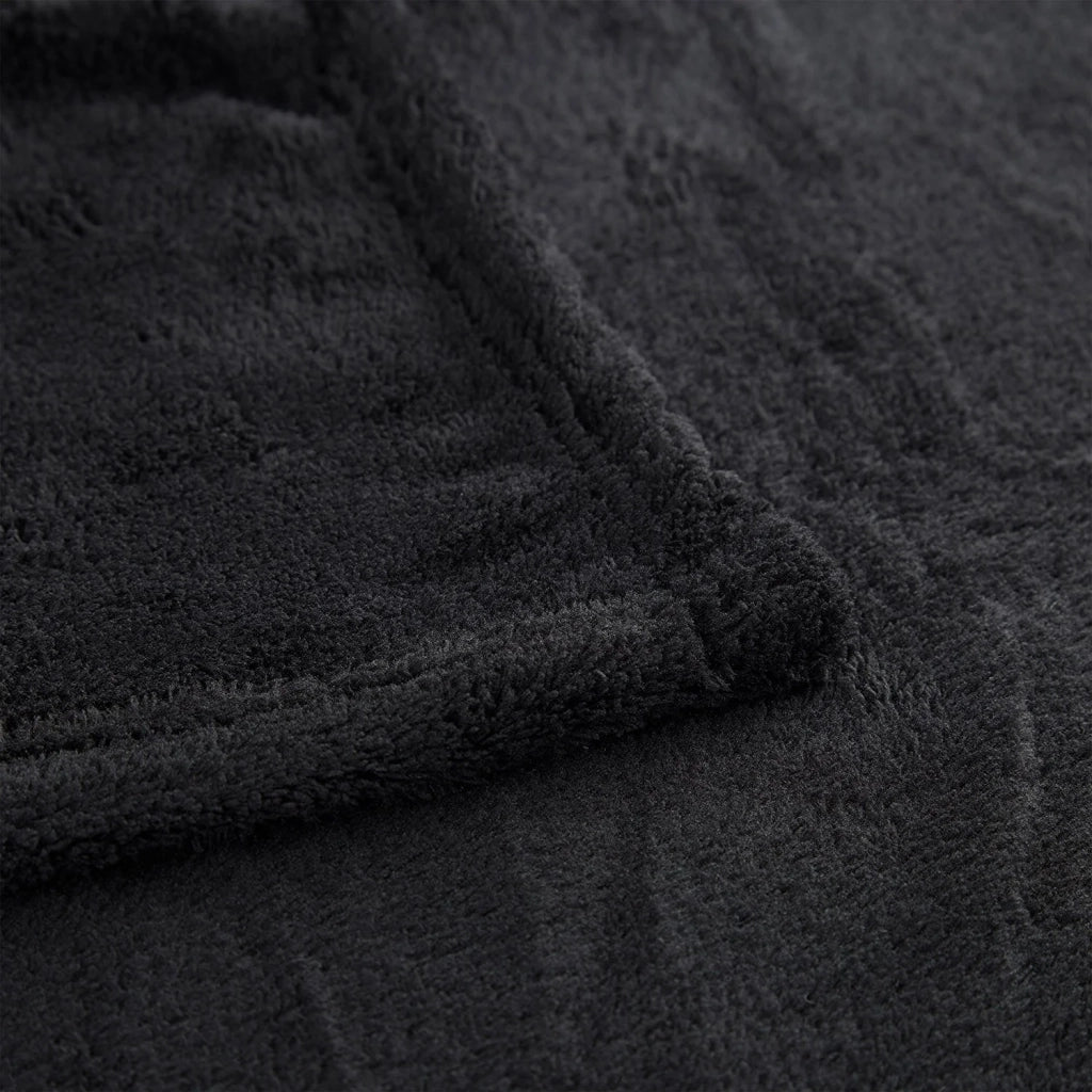 Coperta in pile grande morbida e lavabile 200 x 220 cm nera 2013087