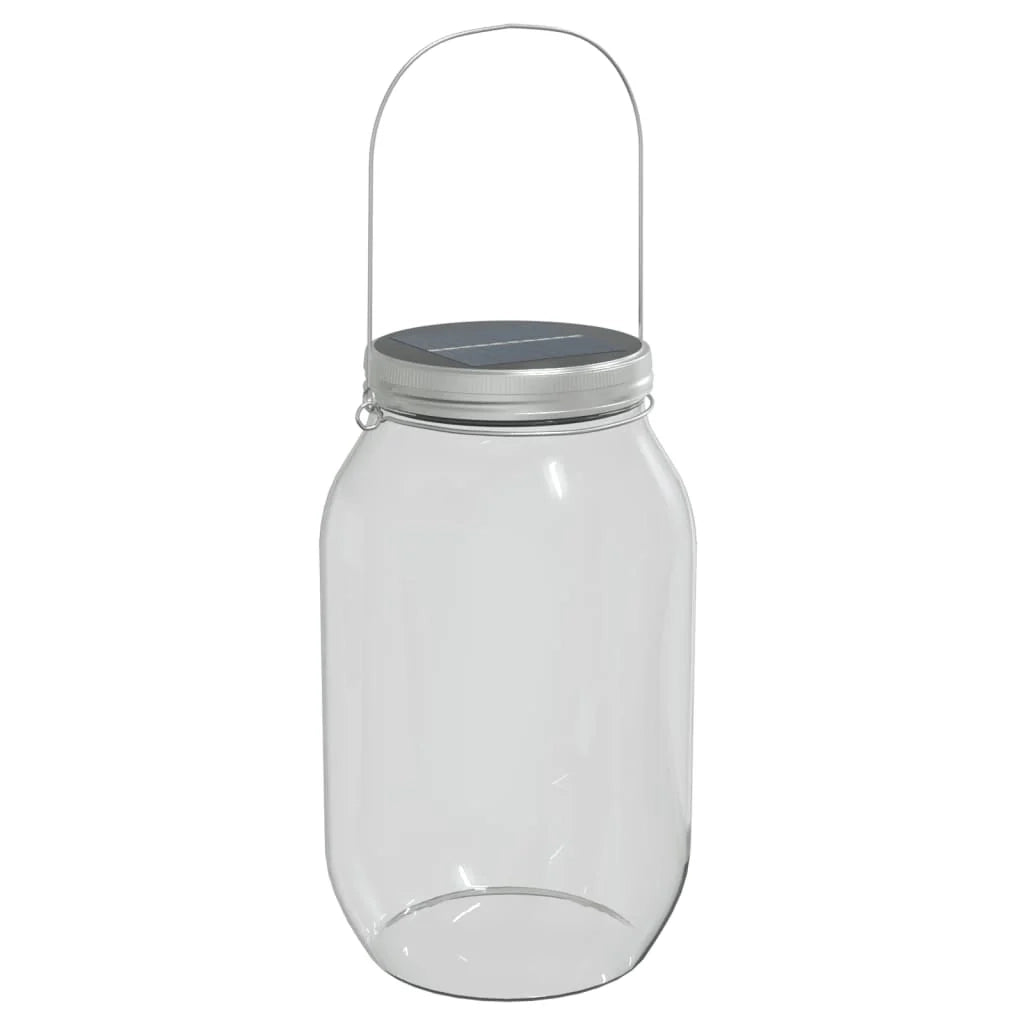 Set di 12 luci solari in vetro per esterni 10 x 10 x 26 cm accensione automatica atmosfera accogliente vetro argentato 02_0056675