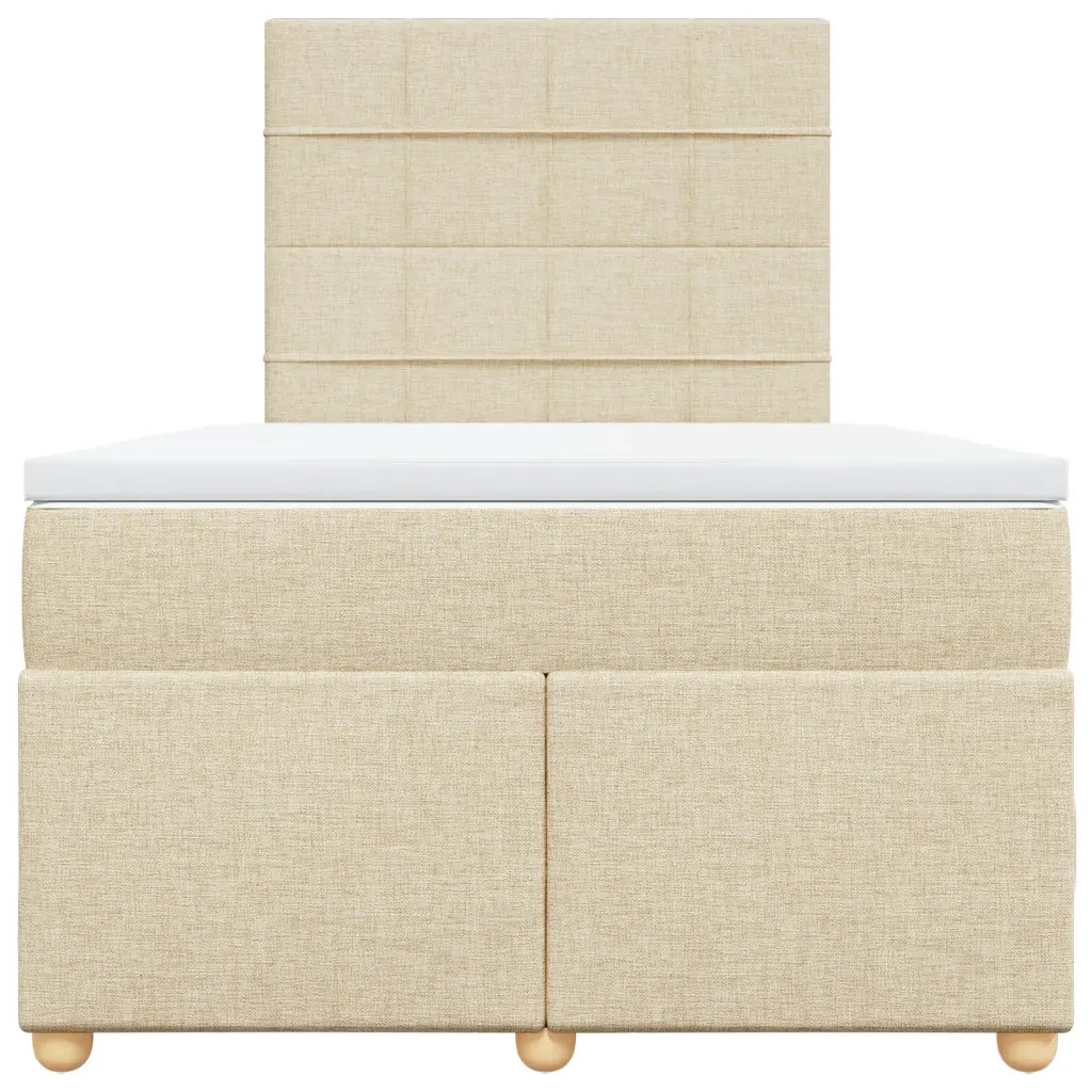 Giroletto a Molle con Materasso Crema 120x190 cm in Tessuto