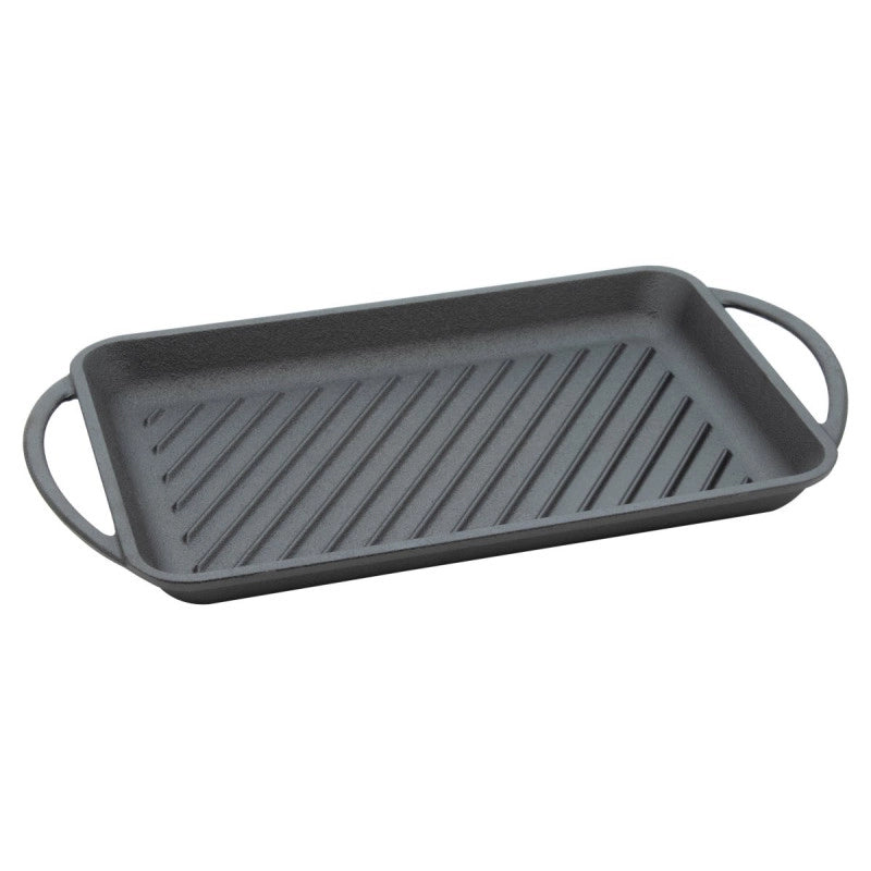 Set di 6 Bistecchiere In Ghisa Rettangolare 39x22 Cm