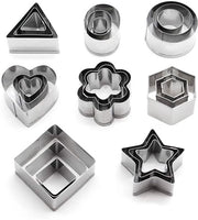 Set di 24 forme per biscotti in acciaio inossidabile, geometrie variata, per la realizzazione di fondant