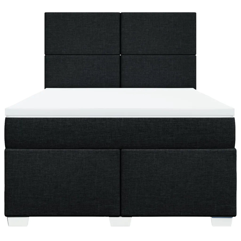 Giroletto a Molle con Materasso Nero 160x200 cm in Tessuto