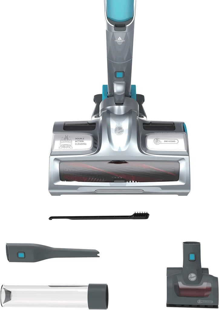 H-FREE 500 HYDRO PLUS HF522YSP 011 Aspirapolvere Senza Fili, 330W, 0,45 L, Aspira e Lava, Mini Turbo Spazzola, Autonomia 45 Min, Compatta, Blu