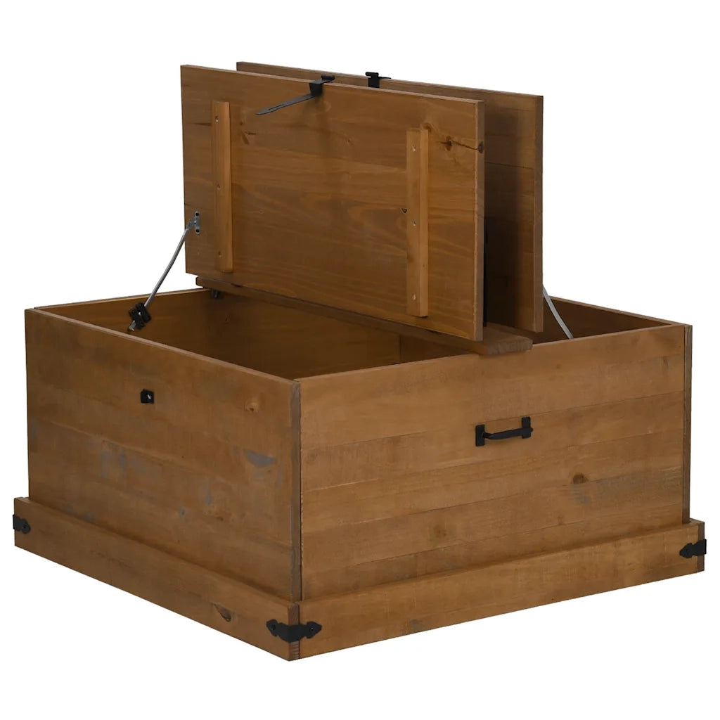 Cassapanca HALDEN 91x91x47 cm in Legno Massello di Pino