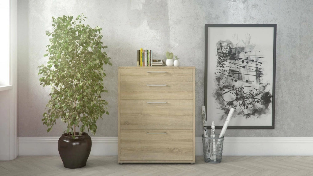 Credenza Anghiari, Buffet da soggiorno, Madia da salotto, Dispensa da cucina, 89x40 h113 cm, Quercia