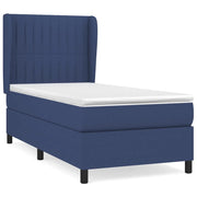 Letto singolo | Letto per adulti | Giroletto a Molle con Materasso Blu 80x200 cm inTessuto
