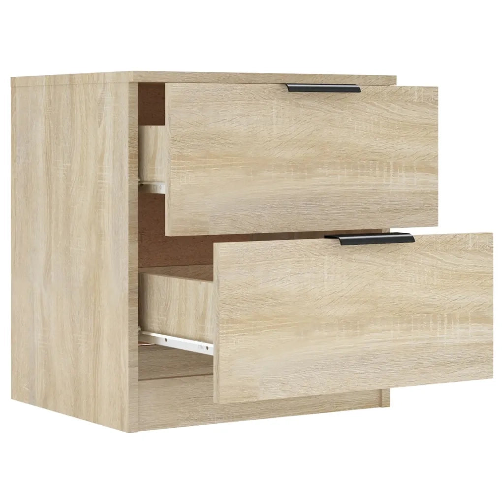 Set di 2 Comodini | Armadio da Notte | Mobiletto da notte Rovere Sonoma in Legno Multistrato