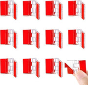 Scharnieri acrilici mini - 12 pezzi autofissanti pieghevoli in plastica trasparente piano - Kit di scharnieri mini trasparenti per lavori di vetro e coperture di acquario