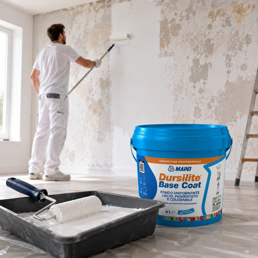 Mapei dursilite base coat fondo murale liscio colorabile per supporti disomogenei *** formato 4 lt, confezione 1