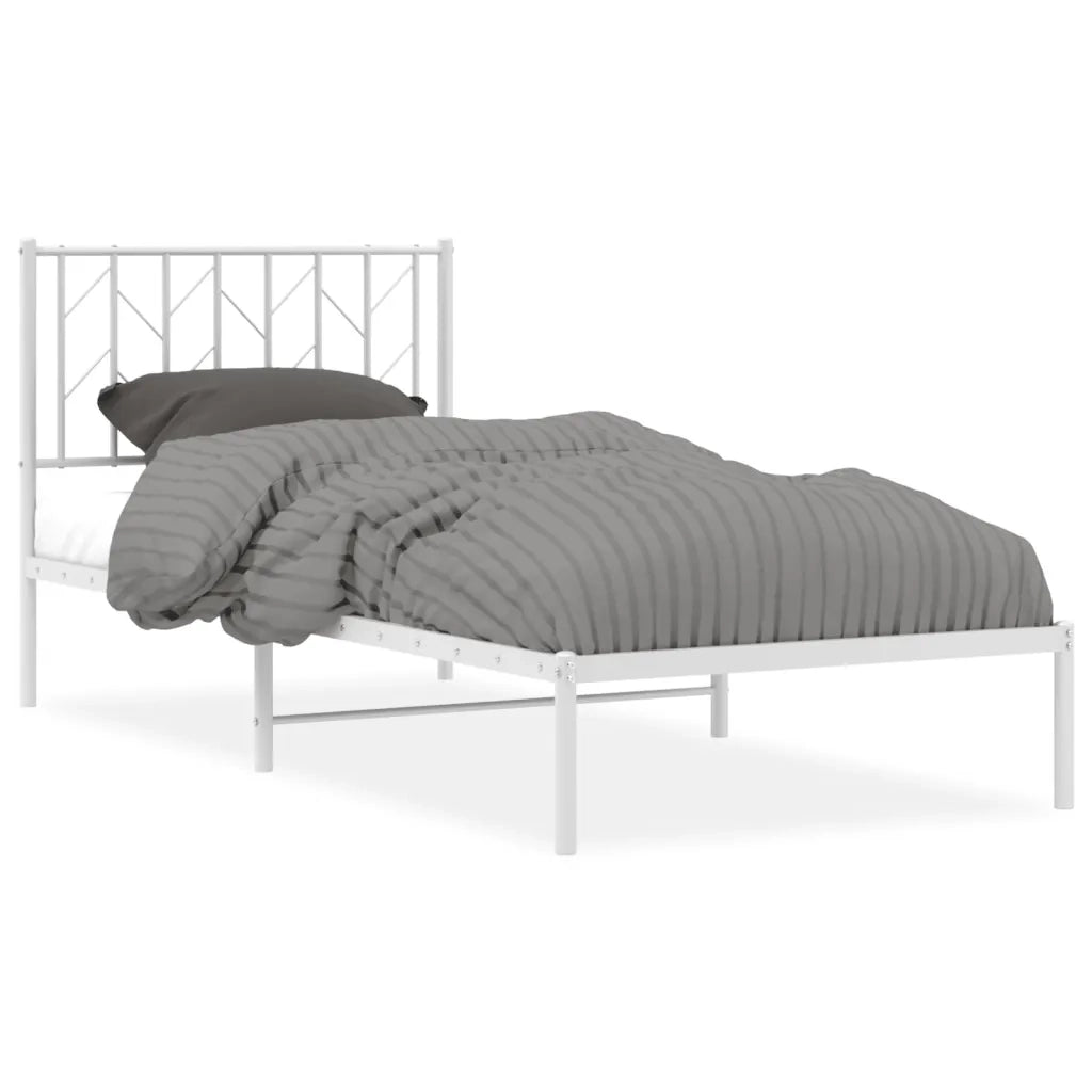Giroletto con Testiera Metallo Bianco 90x190 cmcod mxl 109909