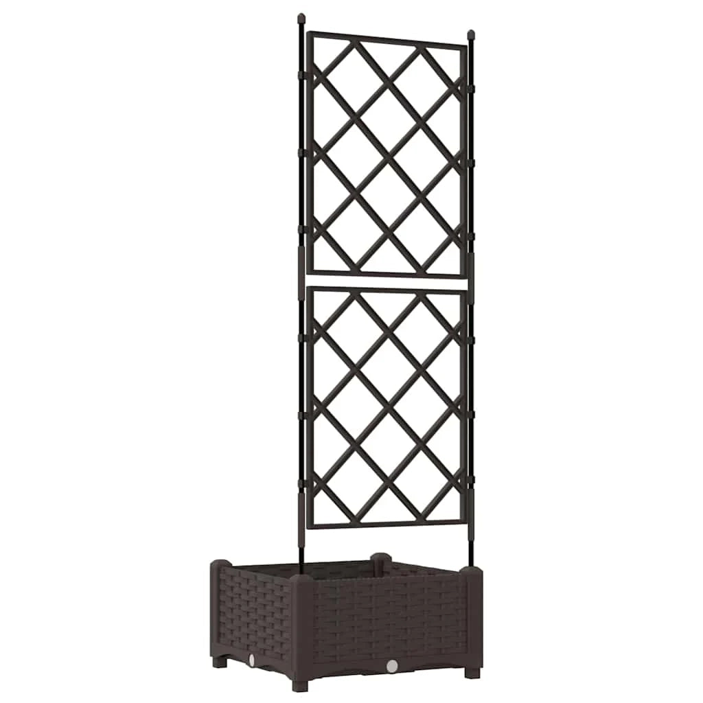 Fioriera moderna da giardino per esterni 40 x 40 x 125 cm resistente design elegante acciaio marrone 02_0058510
