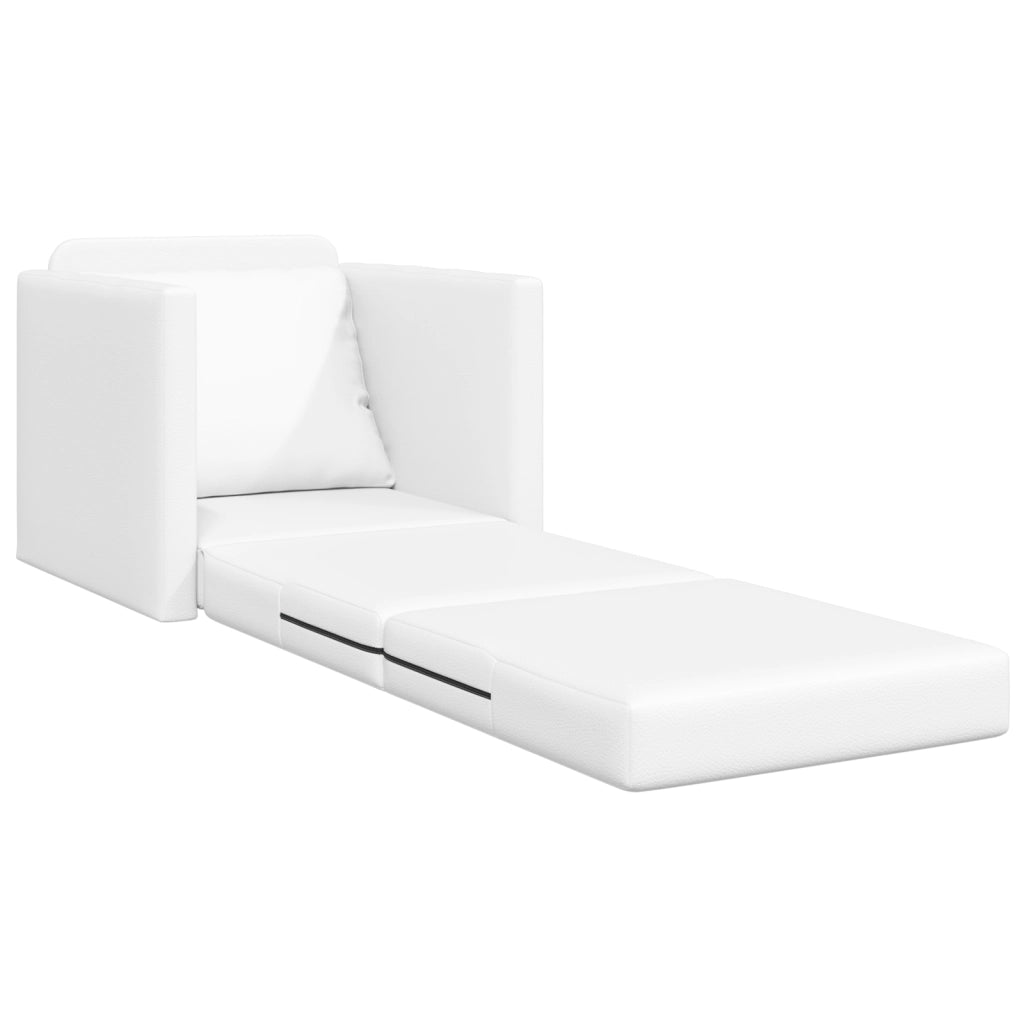 Divano Letto 2-in-1 Bianco 74x77x81 cm Pelle Sintetica