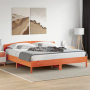 Giroletto senza Materasso Marrone Cera 200x200 cm Legno di Pino 3216190